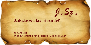 Jakabovits Szeráf névjegykártya