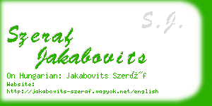szeraf jakabovits business card